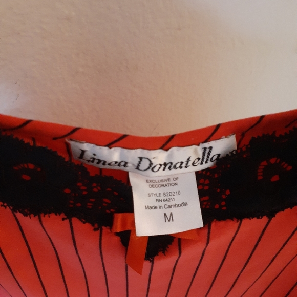 VTG Linea Donatella red slip lingerie nightgown Size M - Picture 2 of 6